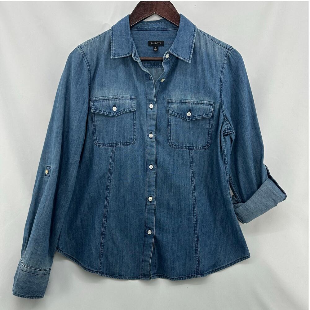 Talbots Blue Denim Button Down Shirt